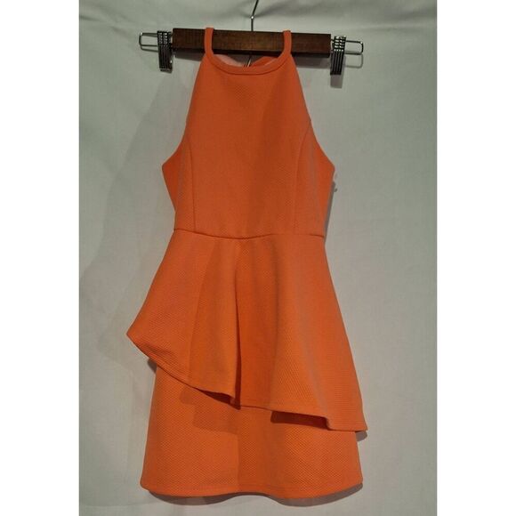 Ava & Yelly‎ Girls Coral Textured Knit Halter Dress Size 7 NWOT - Picture 1 of 4
